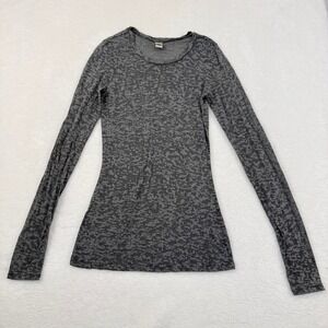 Kavio Long‎ Sleeve Top Womens Small Gray Sheer Burnout Grunge Goth Lightweight